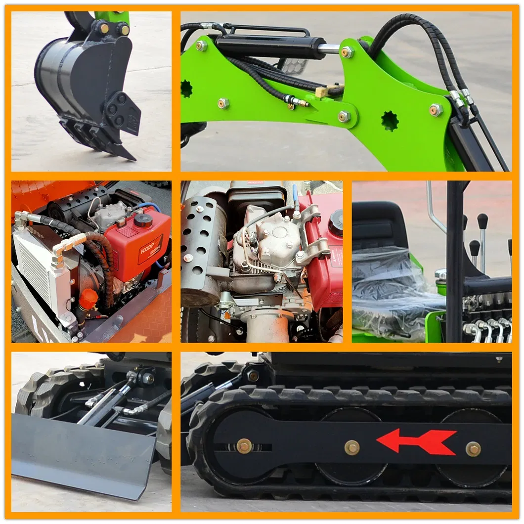0.8 Ton Fw10s Hydraulic Backhoe Digger Rubber Crawler Belt Track Mini and Small Excavators for Sale