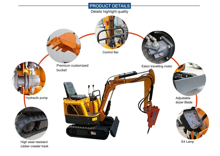 1.2ton Mini/Small Hydraulic Micro Hole Digger with Auger