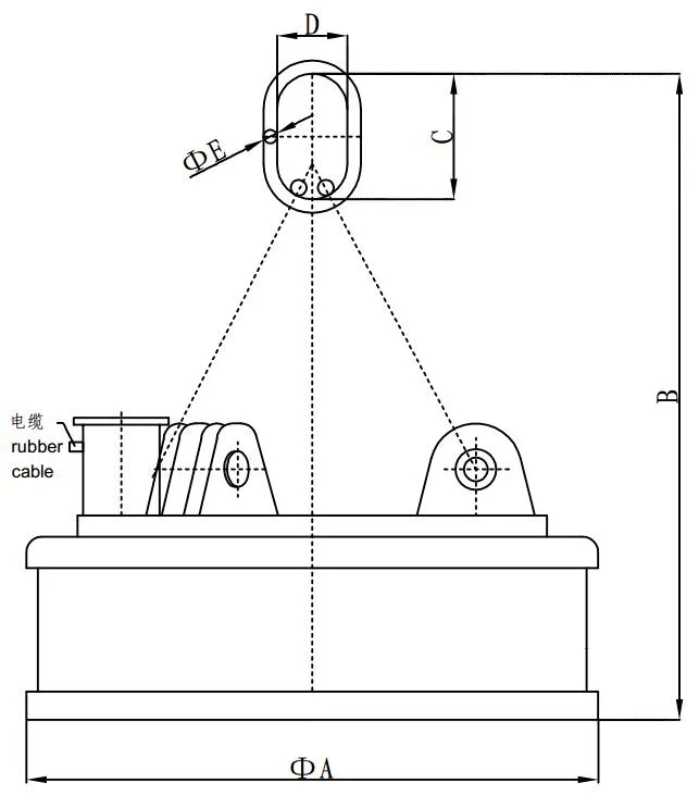 1000kg Scraps Hoist Crane Lifting Magnet