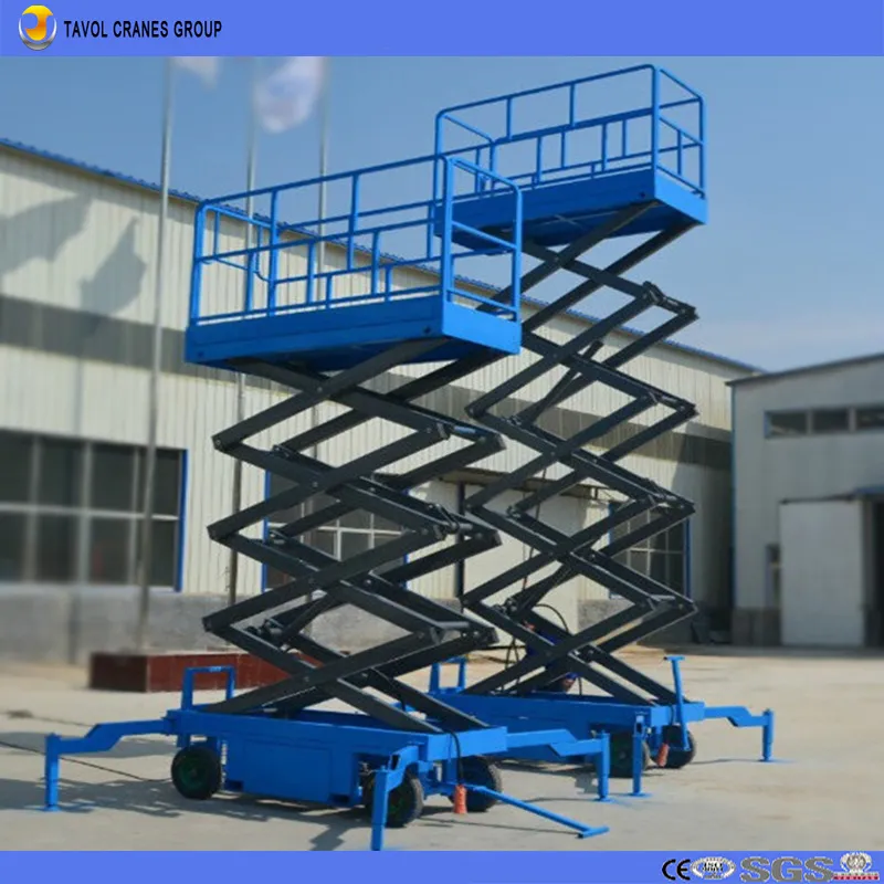 12meter Four Wheels Electric Drive Self Walking Mobile Scissor Lift Platform