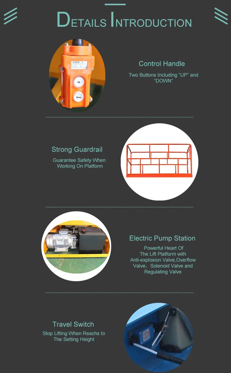 2000kg Mini Mobile Electric Scissor Hydraulic Platform Lift