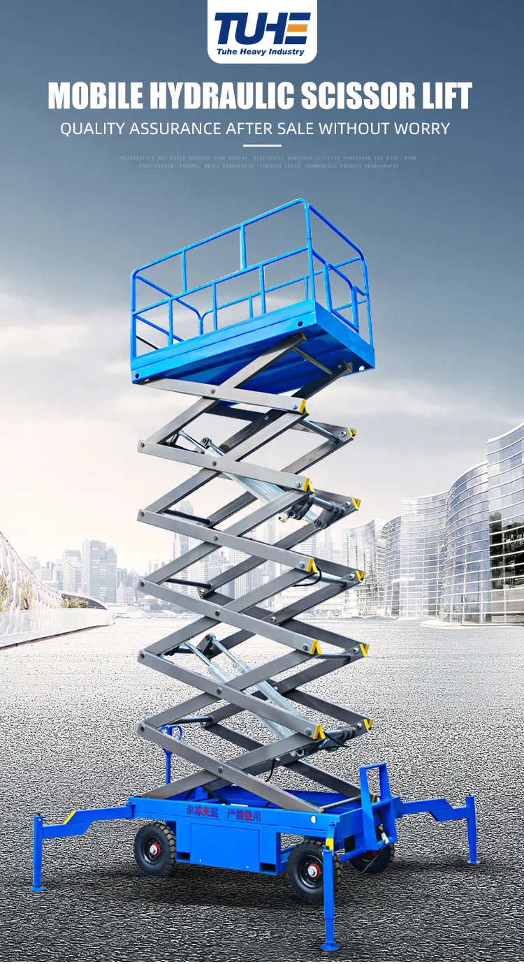 380kg Height Electric Hydraulic Mobile Scissor Lift Platform
