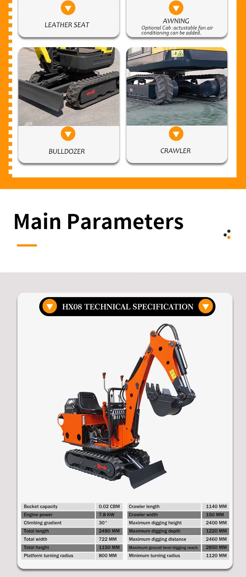 3ton Yuchai Mini Excavator Hx30 Crawler Excavators with Spare Parts for Sale