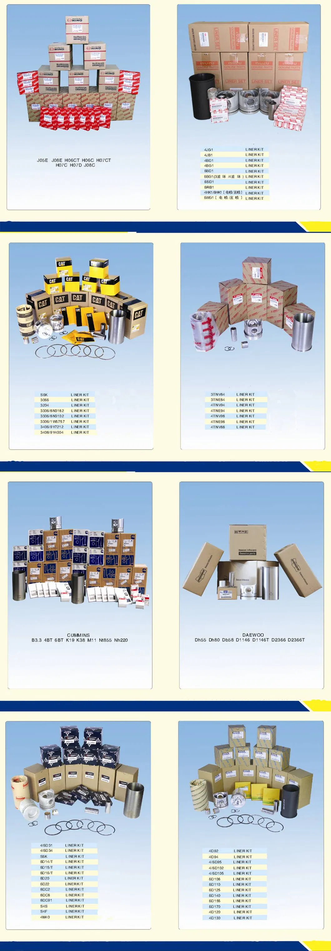 4D31t/6D31 Original Liner Set for Excavator Engine