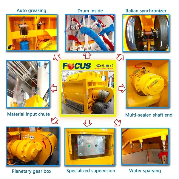 500L, 750L, 1000L, 1500L, 2000L Twin Shaft Concrete Mixer