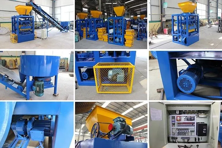 6 Inches Hollow Block Making Machine in Jamaica Qt4-24 Concrete Pavement Brick Machine