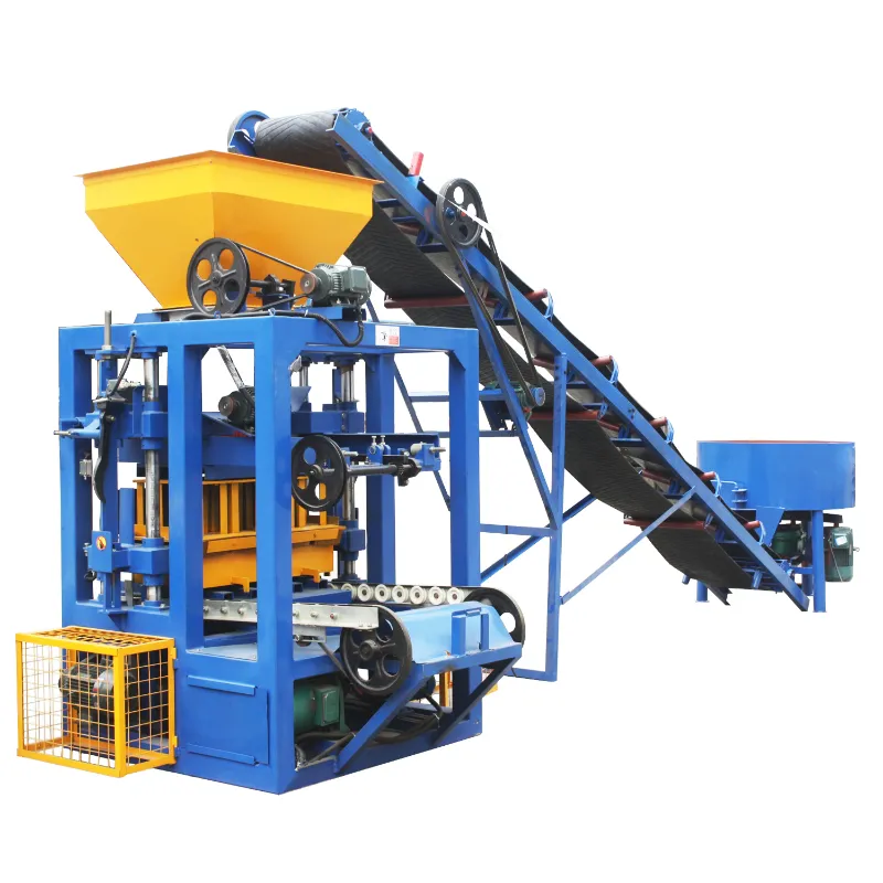 6 Inches Hollow Block Making Machine in Jamaica Qt4-24 Concrete Pavement Brick Machine