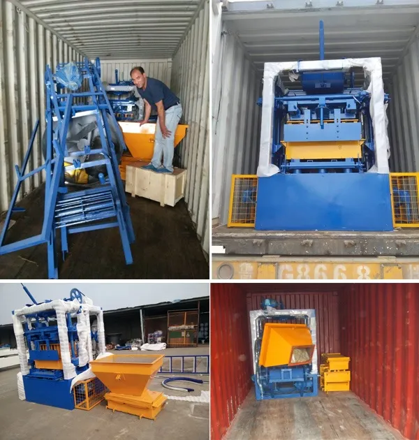 6 Inches Hollow Block Making Machine in Jamaica Qt4-24 Concrete Pavement Brick Machine