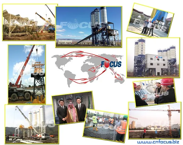 60cbm/H Capacity Central Readymix Concrete Batching Plant with Belt Conveyor