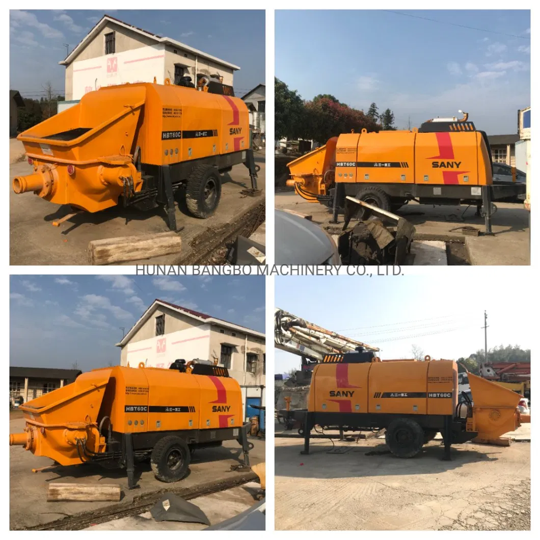 60m3/H Portable Concrete Trailer Pump Mini Cement Pump Small Used Stationary Concrete Pump