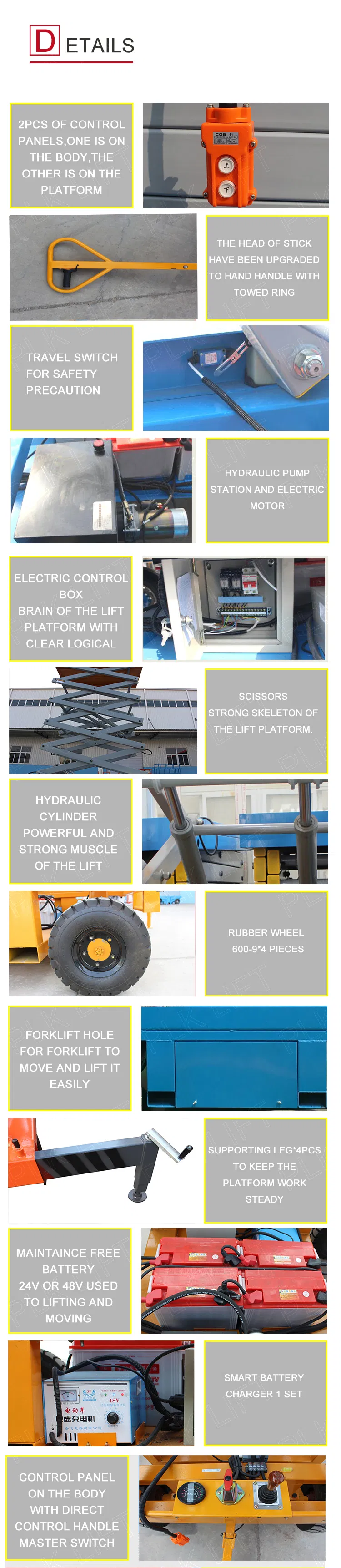 6m to 12m 14m Mobile Scissor Lift Electric Hydraulic Man Lift