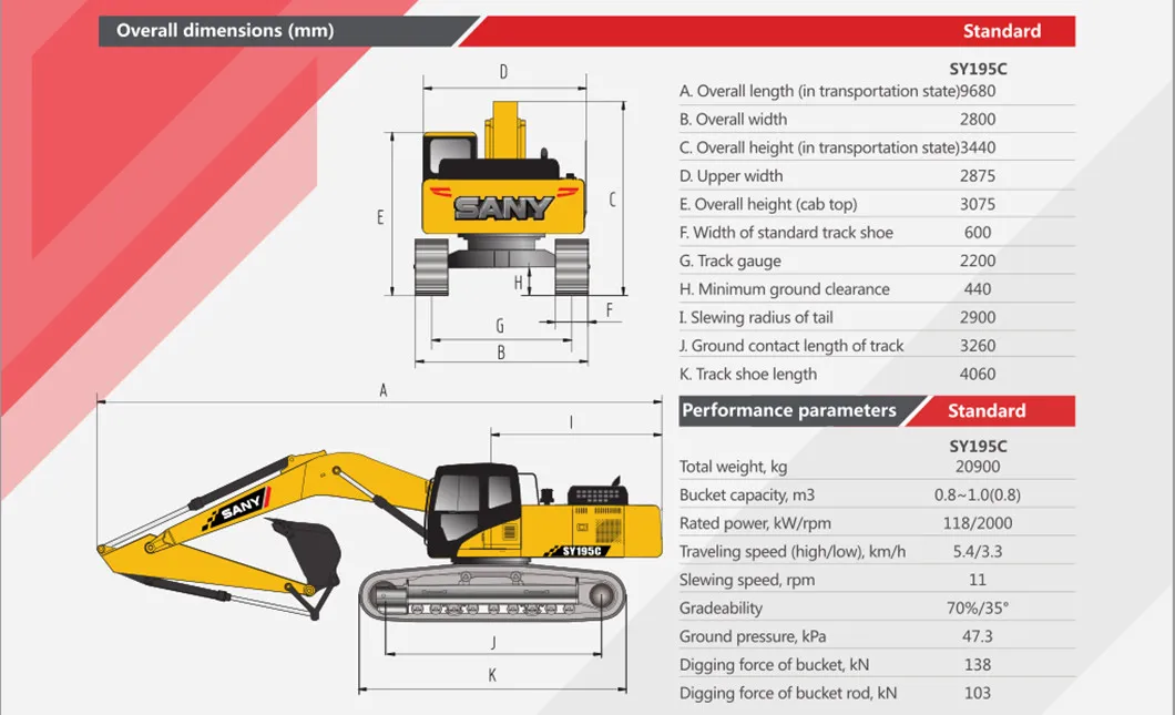 99% New Second Hand Big Capacity Multiple Functions Internal Combustion Drive Sany Construction Hydraulic Excavator in Second Hand Sy205c for Cheap Sale