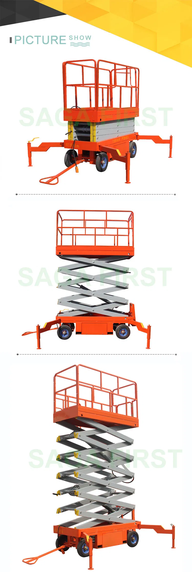 Battery Powered 220V Mobile Electric Mobile Scissor Lift