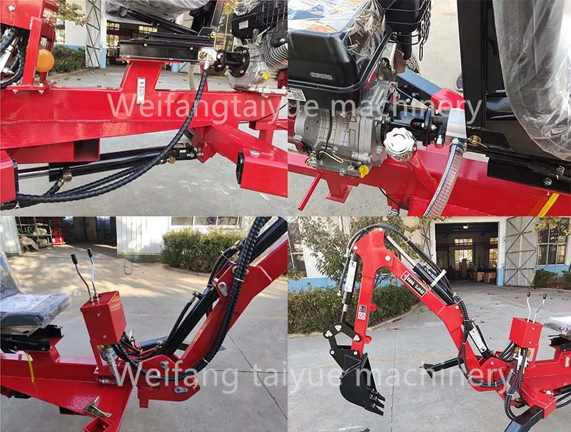CE Certificated 9HP Petrol Engine ATV Backhoe Excavator, Towable Excavator