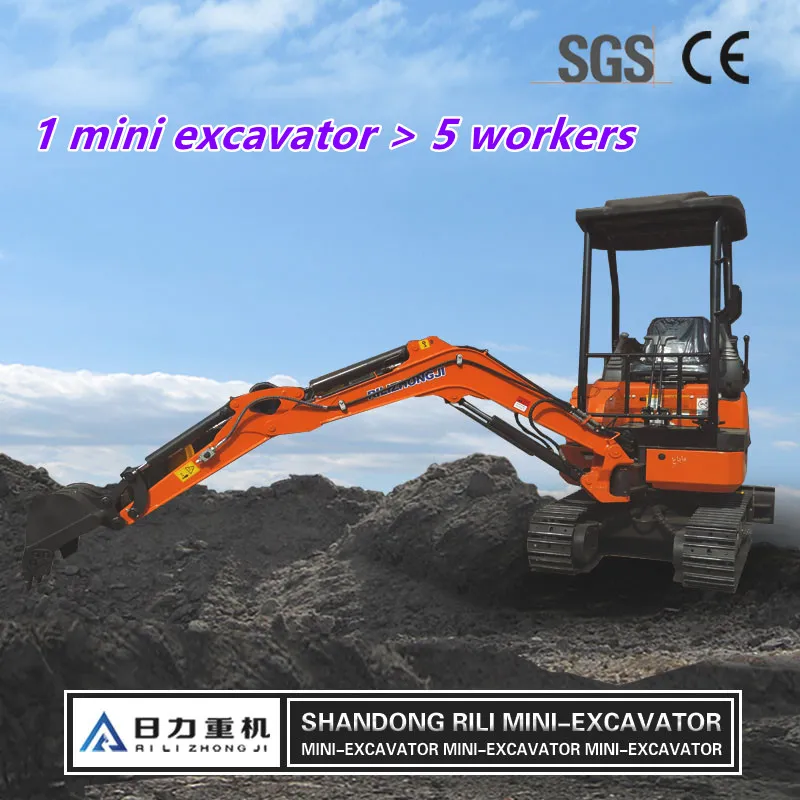 Cheap Price Yanmar Engine 2 Ton Mini Excavator Hydraulic Pilot Control Small Digger Crawler Excavator with Cabin