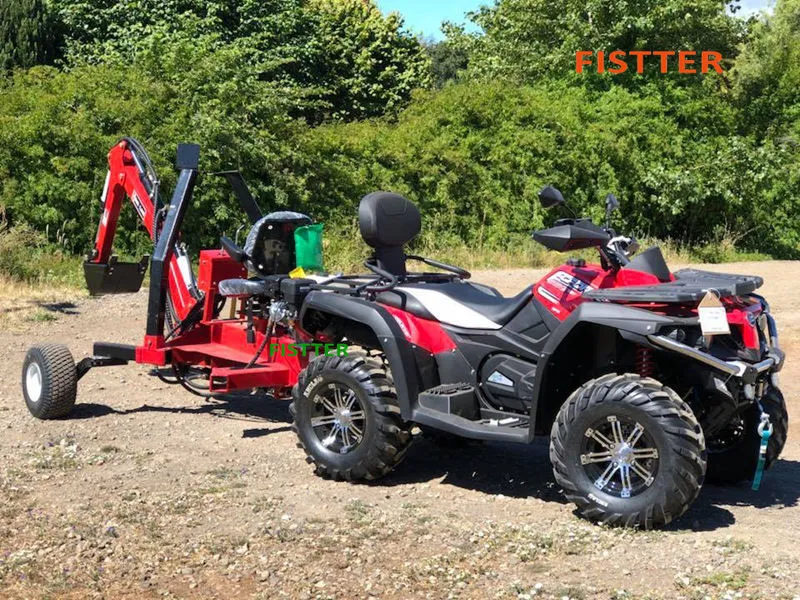 China Best Quality CE Approved 9HP Petrol ATV Towable Backhoe