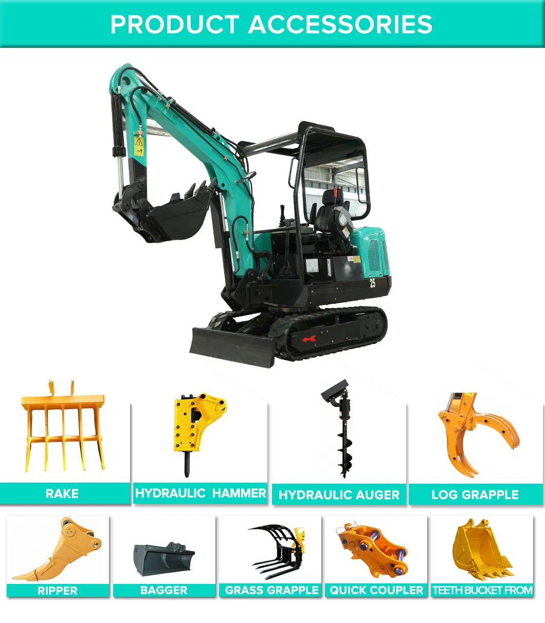 China Small Mini Excavator 2.5 Ton Small Crawler Excavator