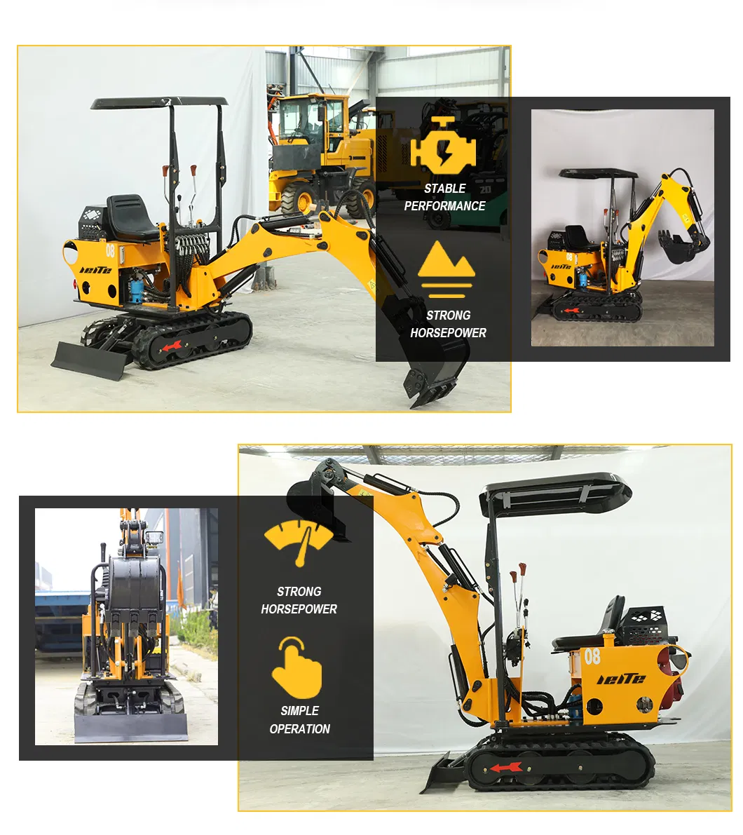 Chineses Factory Supply Small Digger Hot Sale 0.8 Ton Mini Hydraulic Crawler Excavator