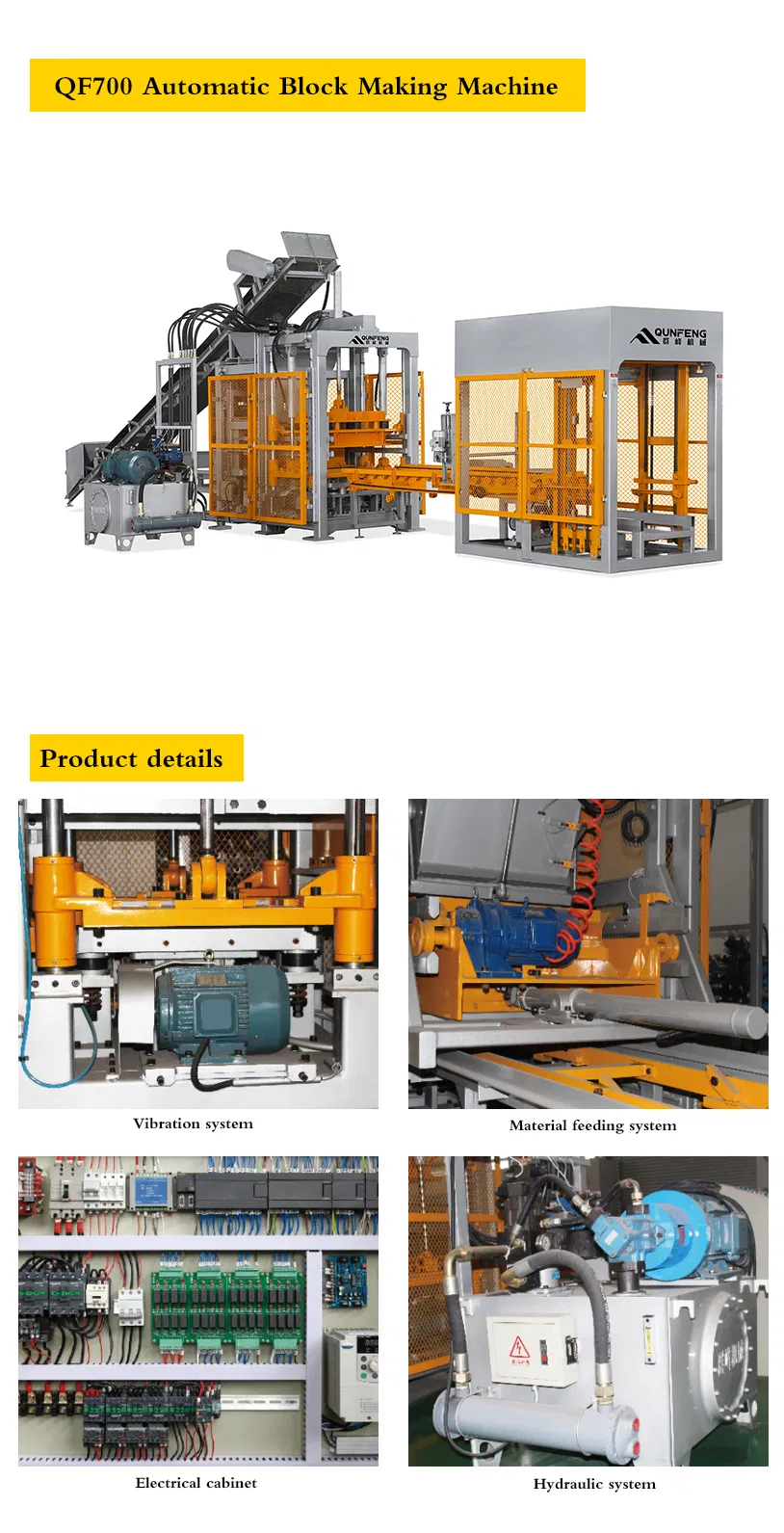 Concrete Block Making Machine\Cement Brick Machine (QF700)