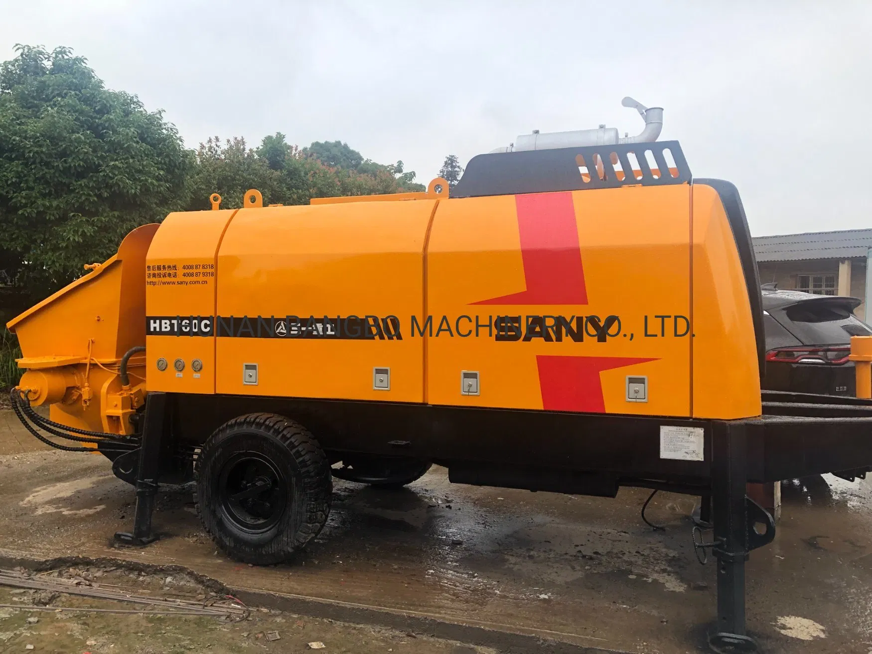 Construction Machinery Sy Hbt60 Portable Trailer Pump Mini Cement Beton Pump Small Used Stationary Concrete Pump