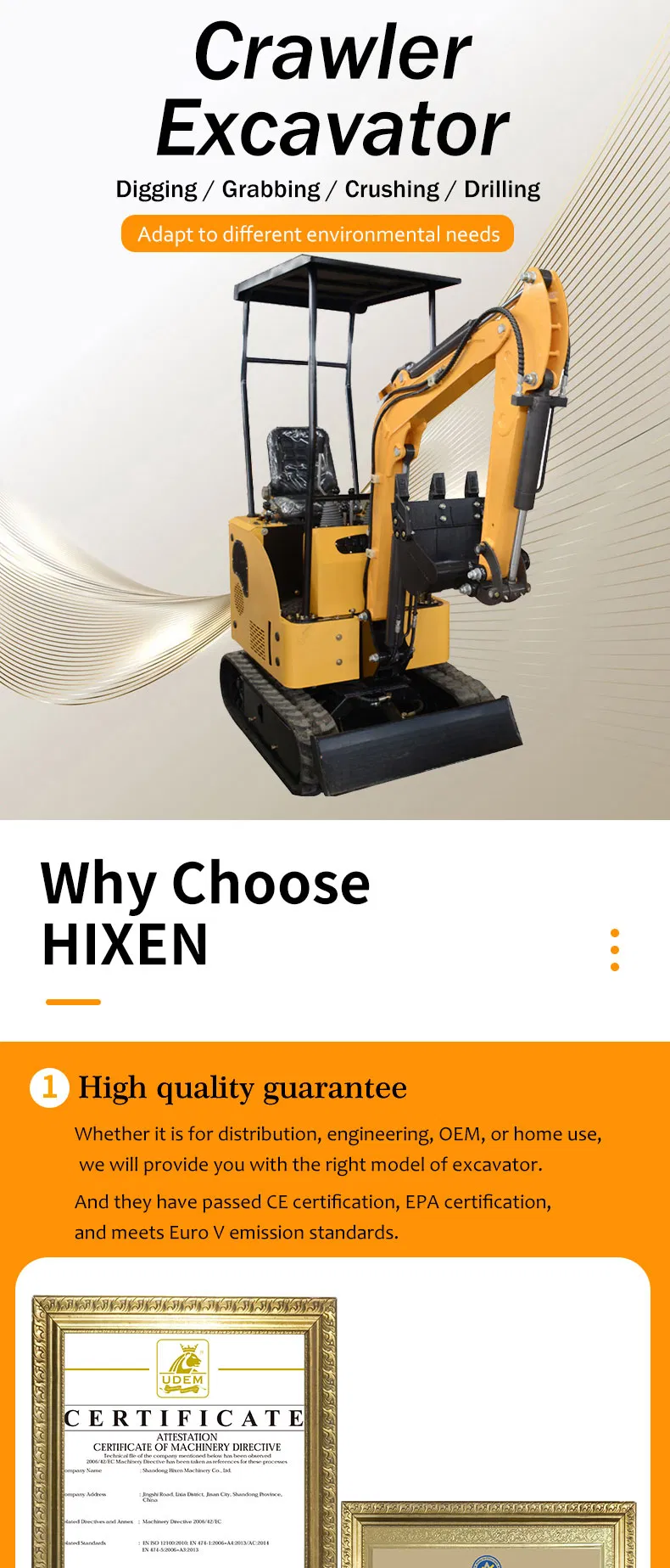 Hot Sales Ht10 (Yanmar engine) Multi-Functional Backhoe Hydraulic Mini Excavator