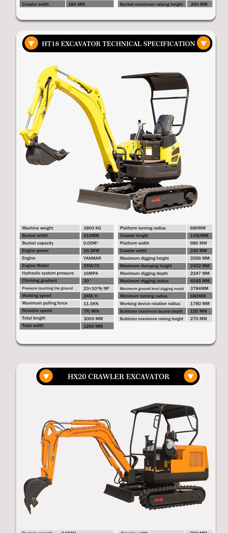 Hot Sales Ht10 (Yanmar engine) Multi-Functional Backhoe Hydraulic Mini Excavator