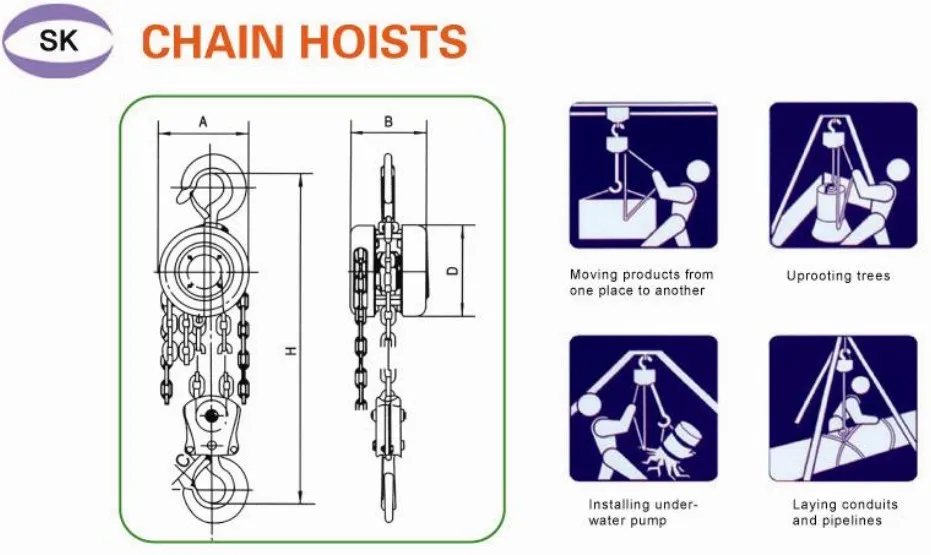 Hsz 2ton Manual Chain Hoist Round Hand Chain Block