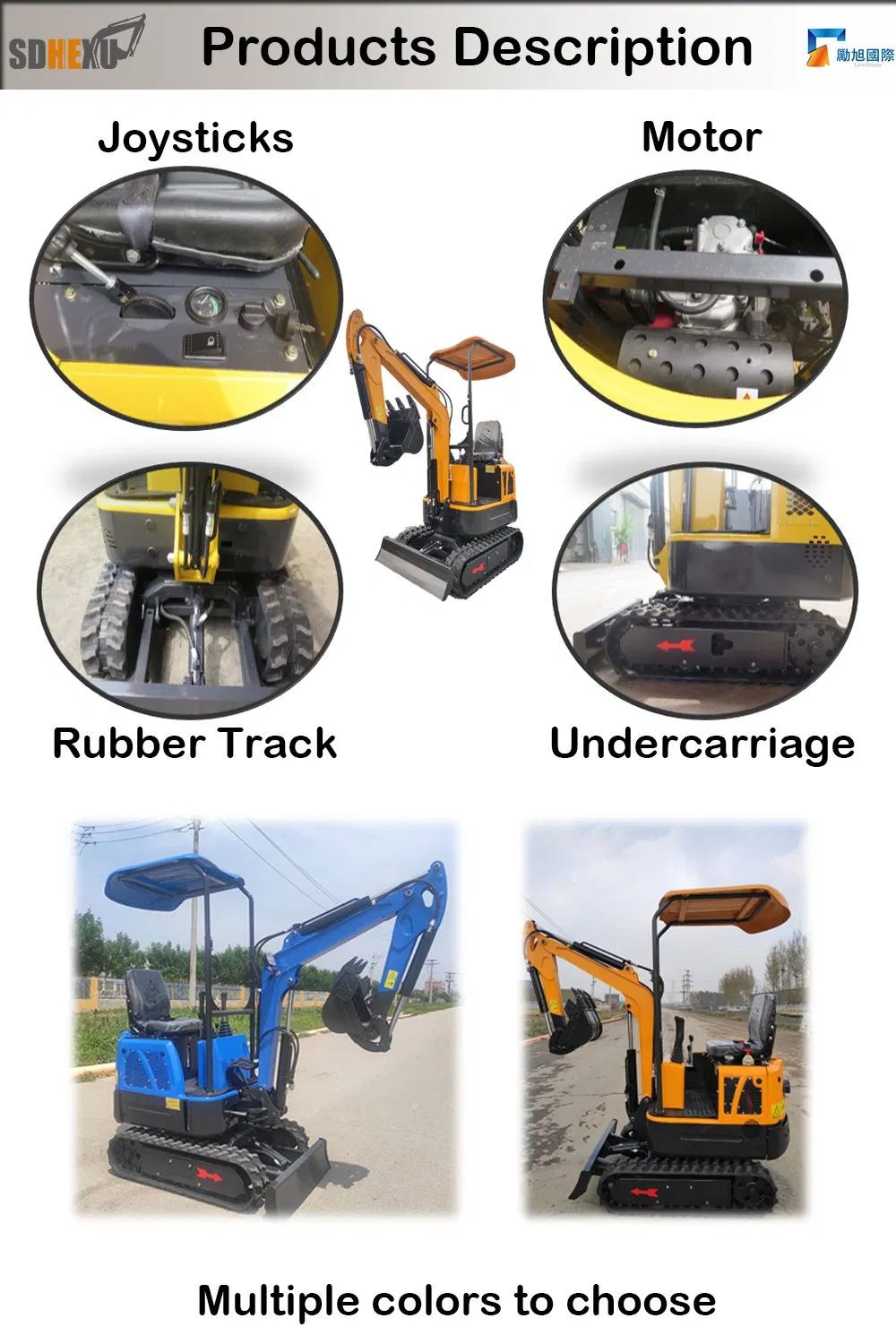 Hx10 Mini Excavator 1000kg Minibagger Euro V Official Supplier