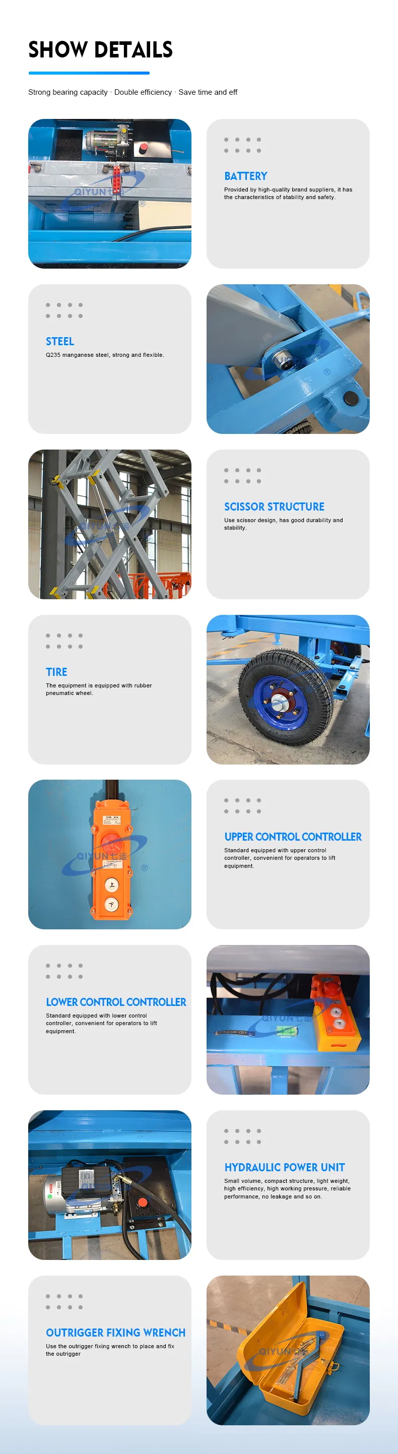 Kinglift CE ISO Certification AC/DC Drive Hydraulic Scissor Lift Platform for Aerial Work with ODM/OEM
