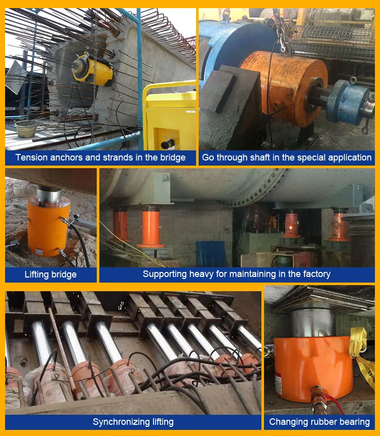 Long Stroke High Cycle Single Acting High Tonnage Lock Nut Hydraulic Cylinder Jack