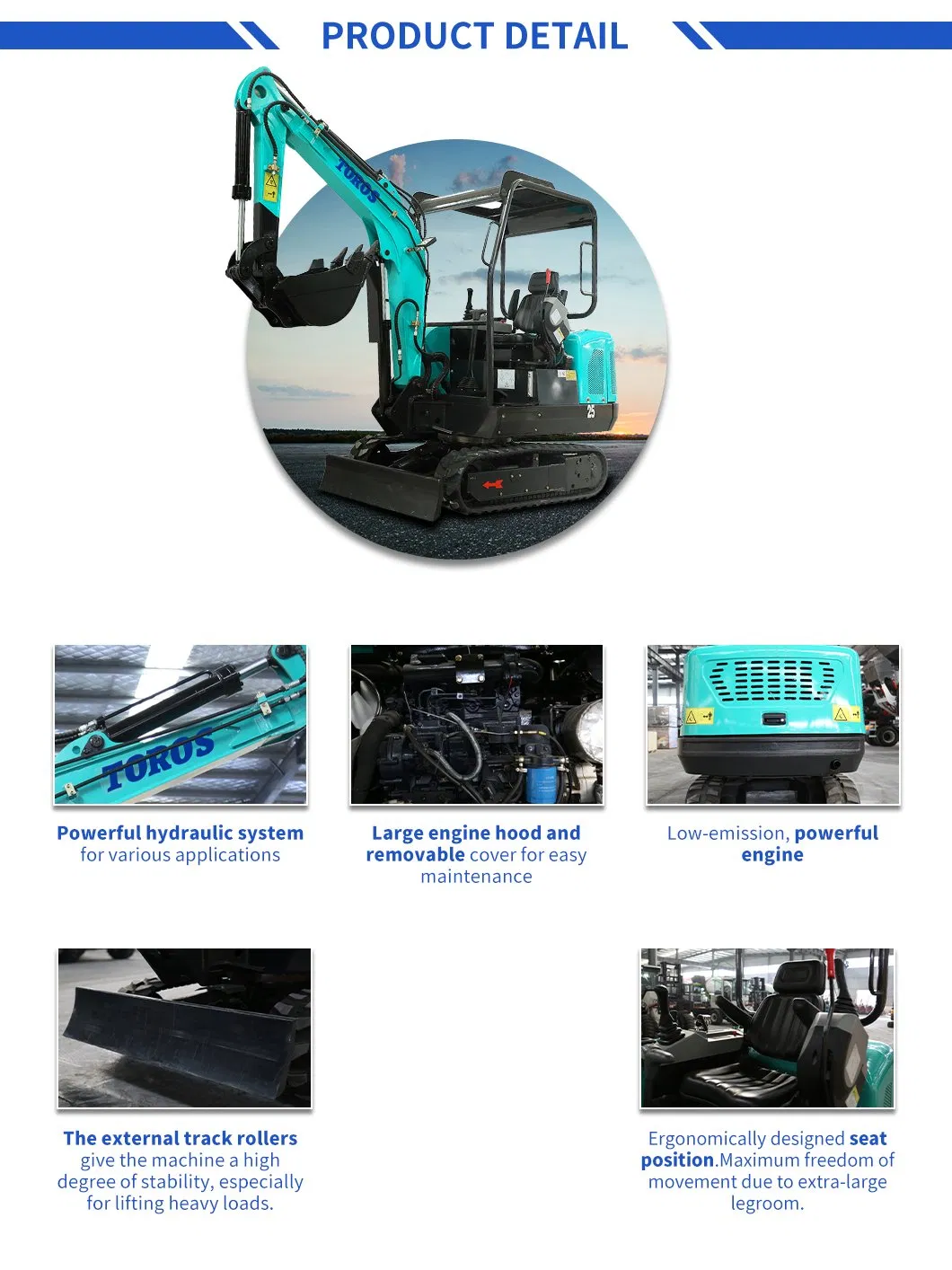 Mini Digger 2200kg Mini Crawler Excavator