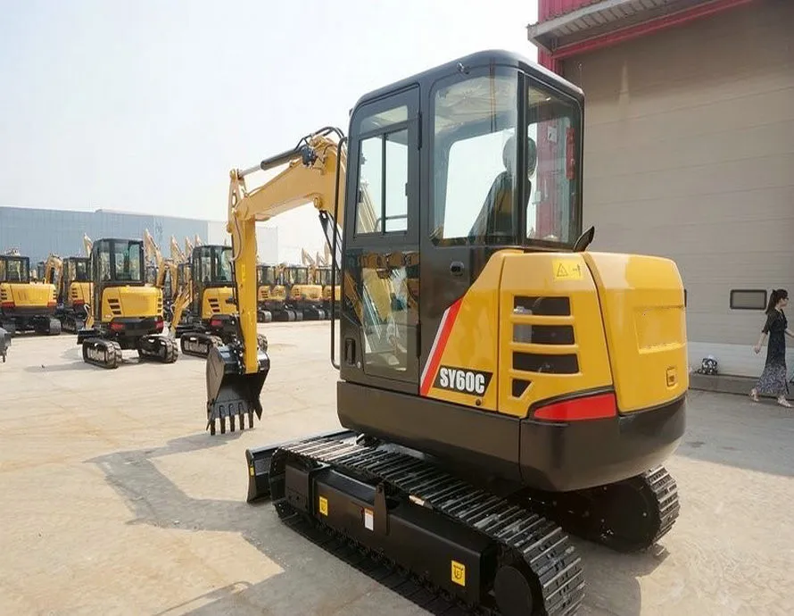 Official Manufacturer 6 Ton Hydraulic Crawler Excavator Sy60c with Yanmar Engine and Rubber Track