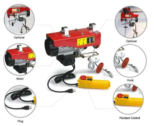 Portable Mini Electric Motor Lifting Wire Rope Hoist