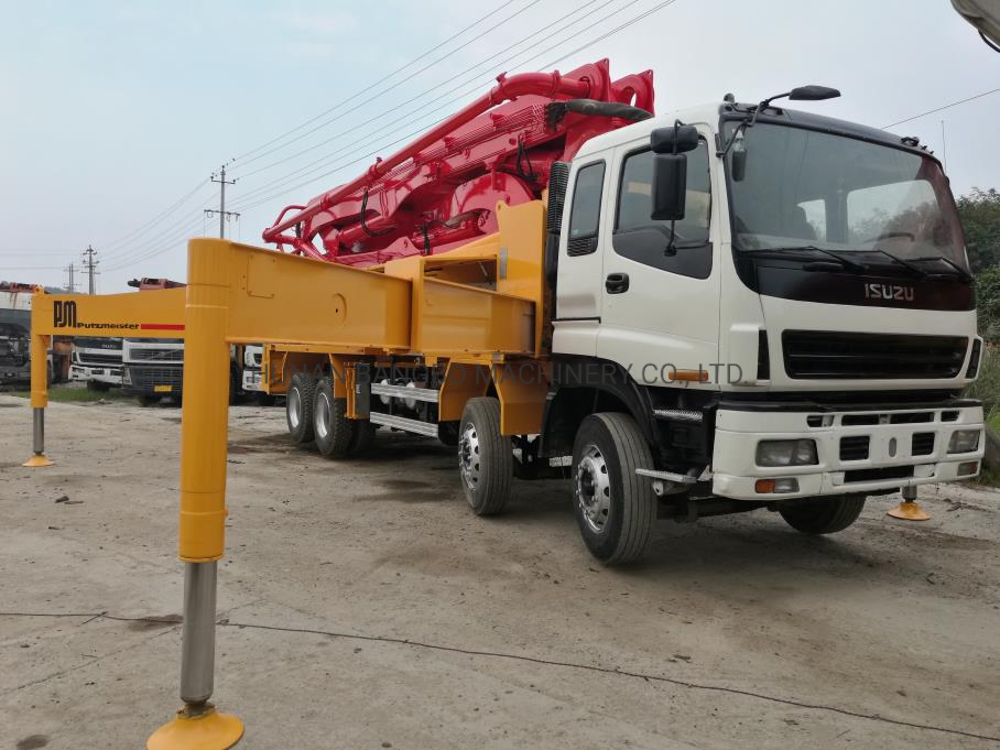 Putzmeister 46m Equipment Concrete Placing 5 Boom Beton Pump Machine Renewed Concrete Pump Isuzu Truck