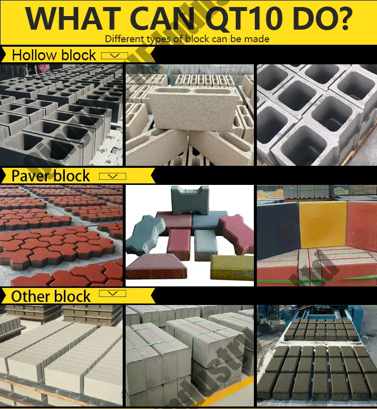 Qt10-15 Hydraulic Concrete Solid Brick Machine/Color Paver Brick Machine