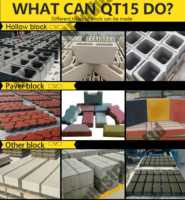 Qt15-15 Fully Automatic Block Making Machine Automatic Concrete Brick Making Machinery