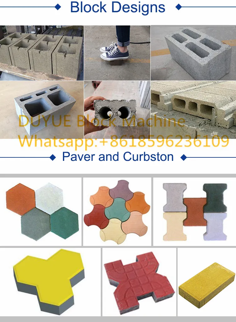 Qt6-15 Full Automatic Hydraform Concrete Cement Curbstone Paving Solid Interlocking Paver Hollow Brick Block Making Machine