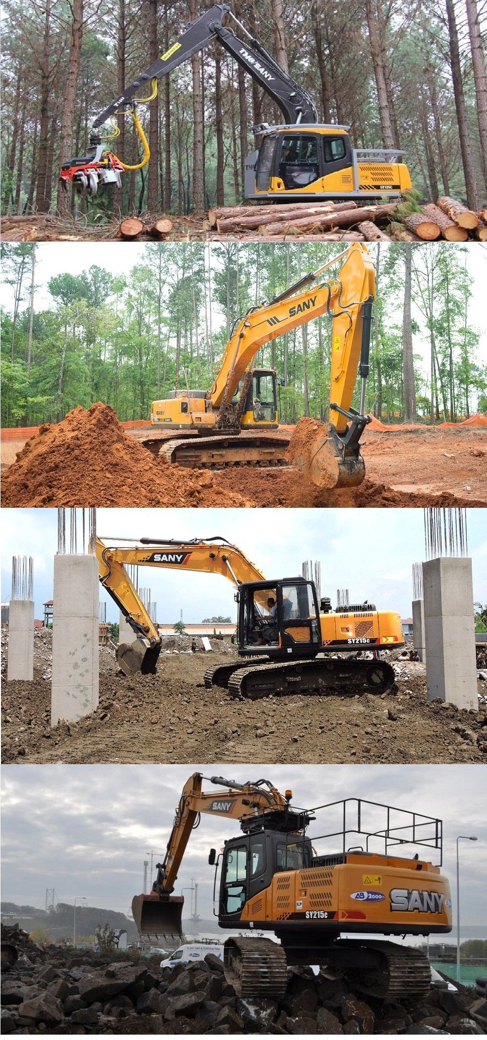 SANY SY235 25Ton Medium Excavator Long Boom Excavator for Sale