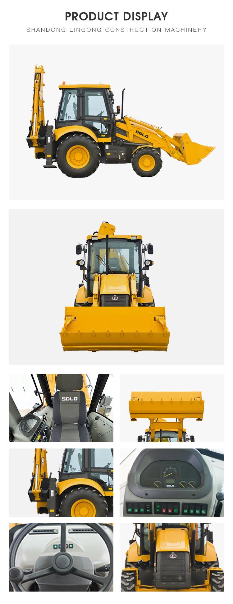 Sdlg B876f Multi-Function Building Construction Loader Excavator Backhoe for Urban