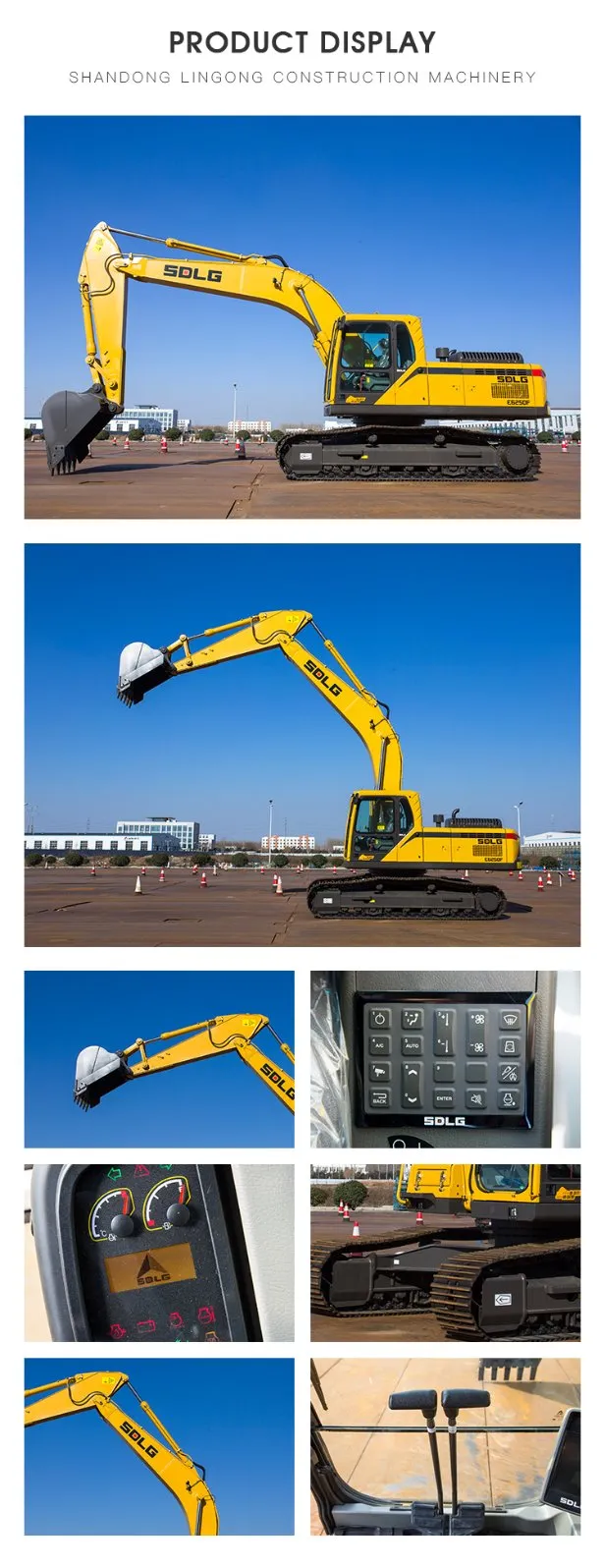 Sdlg E6250f 25t Medium Size Hydraulic Excavator for Mining