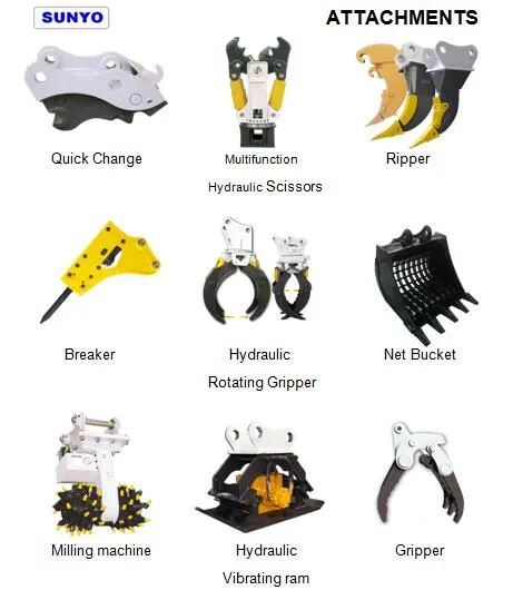 Sy15 Mini Excavator Is Sunyo Hydraulic Excavator, as Mini Loader, Wheel Loader, Crawler Excavator, and Mini Digger