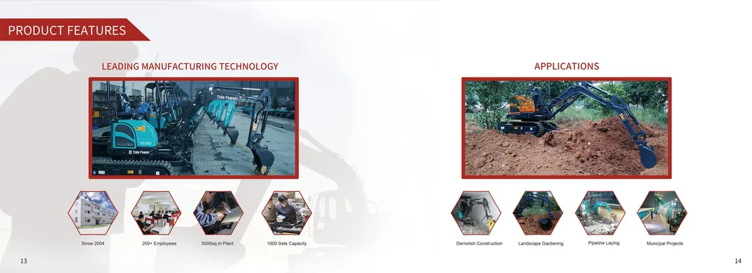 Tide Wholesale Hydraulic 2-3 Tons Zero Tail New Mini Excavator Miniexcavadora