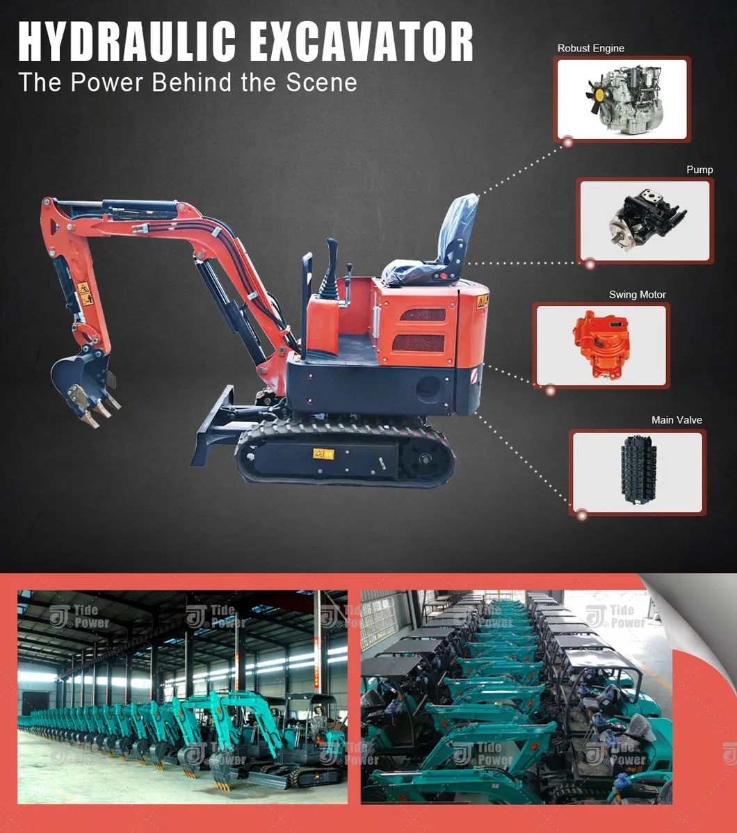 Tide Wholesale Hydraulic 2-3 Tons Zero Tail New Mini Excavator Miniexcavadora