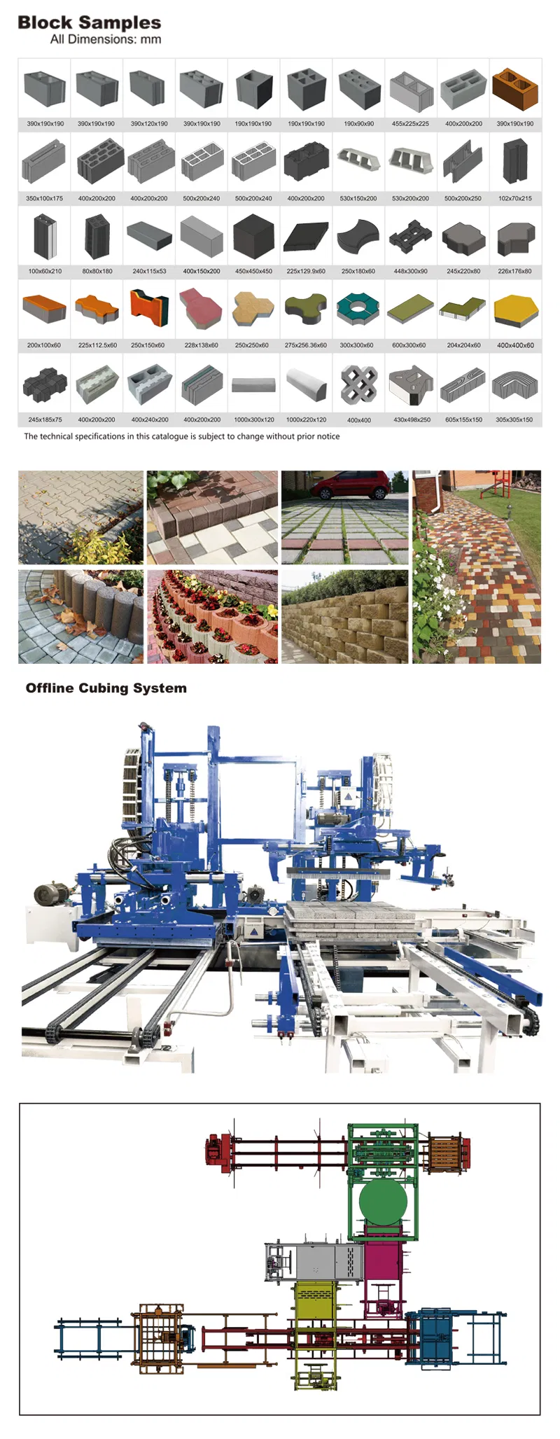 Vibration Molding Customized Qgm Standard Weight (with facemix) : 12t Paving Block Brick Machine