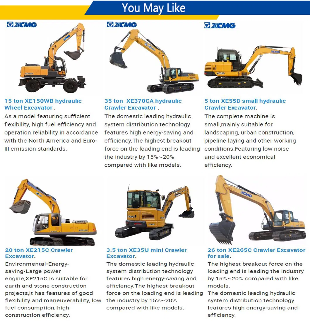XCMG Crawler Excavator Xe370ca 35ton Mining Excavator Price (more models for sale)
