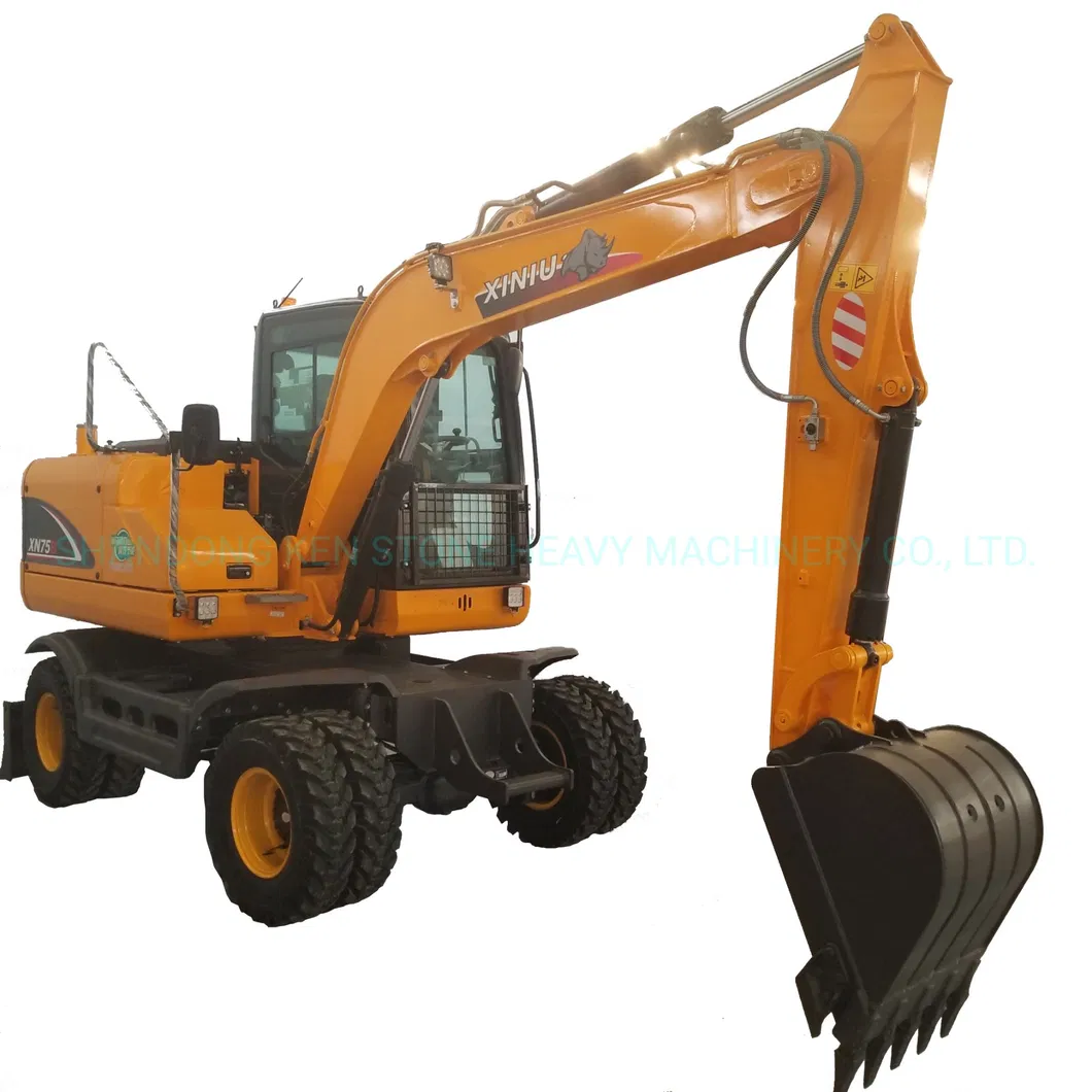 XN75B Rhinoceros Wheel Excavator Machine Weight 6300kg Earth Moving Machinery