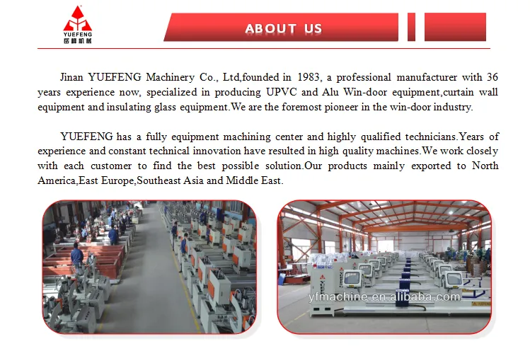 Yuefeng UPVC Window Door Seamless Two Heads Welding Machine